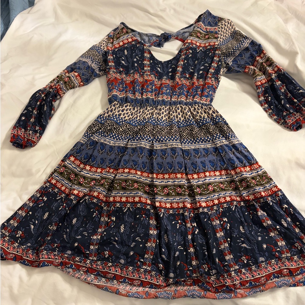 Bohemian‎ Blue and Red  Dress fairy. Festival. Y2K
